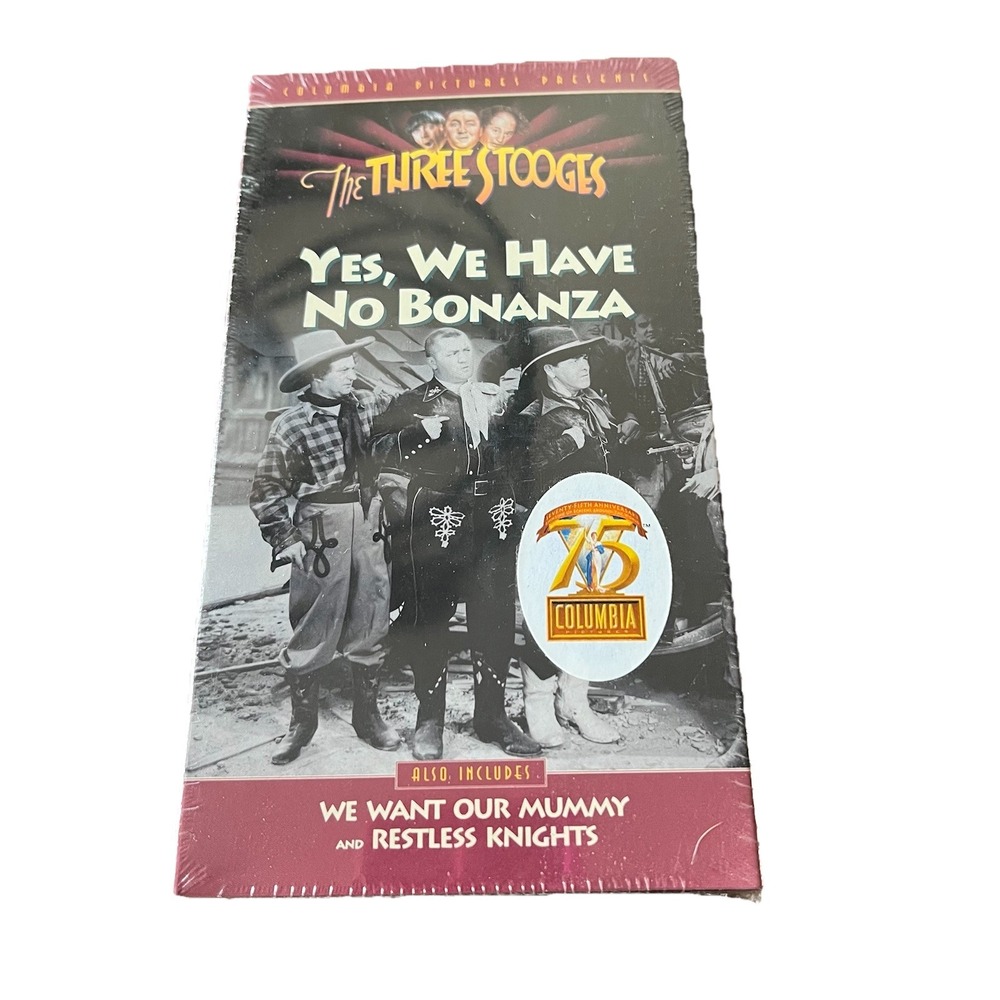 The Three Stooges Yes We Have No Bonanza VHS Vintage Classic New Sealed 1993‎